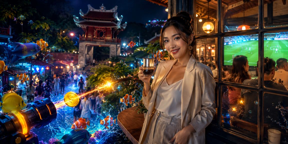 Người dùng Hà Nội trải nghiệm trò chơi bắn cá và các slots may mắn trong không gian cà phê