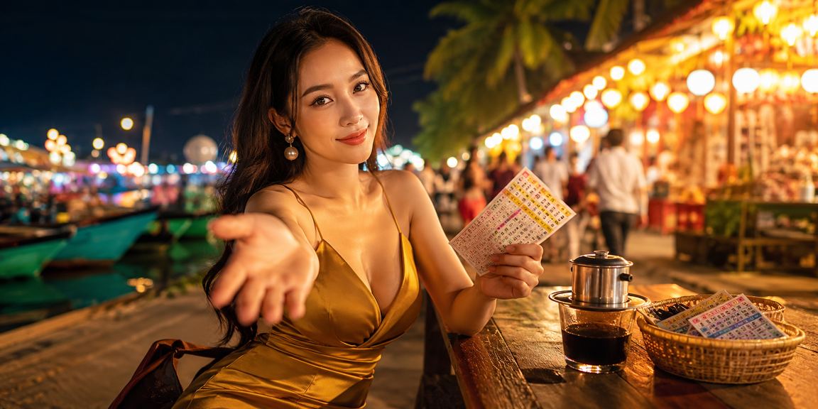 Khung cảnh thư giãn tại Phú Quốc với người dùng kiểm tra thông tin tài khoản qua điện thoại